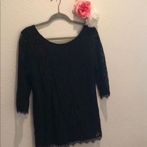Maternity black lace top